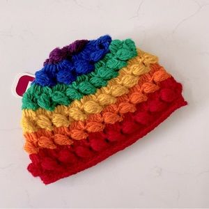DeLux Vintage Rainbow Crochet Skull Cap